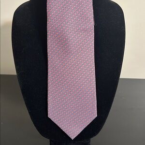 Peter Blair 100% Silk Coral Pink & Blue Hashtag Pattern Men's Tie